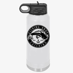 Fishing Knot Catching Water Bottle - 32oz Hydration for Anglers, Outdoor Adventure, Camping, Fishing Enthusiasts, Gift for Fishermen
